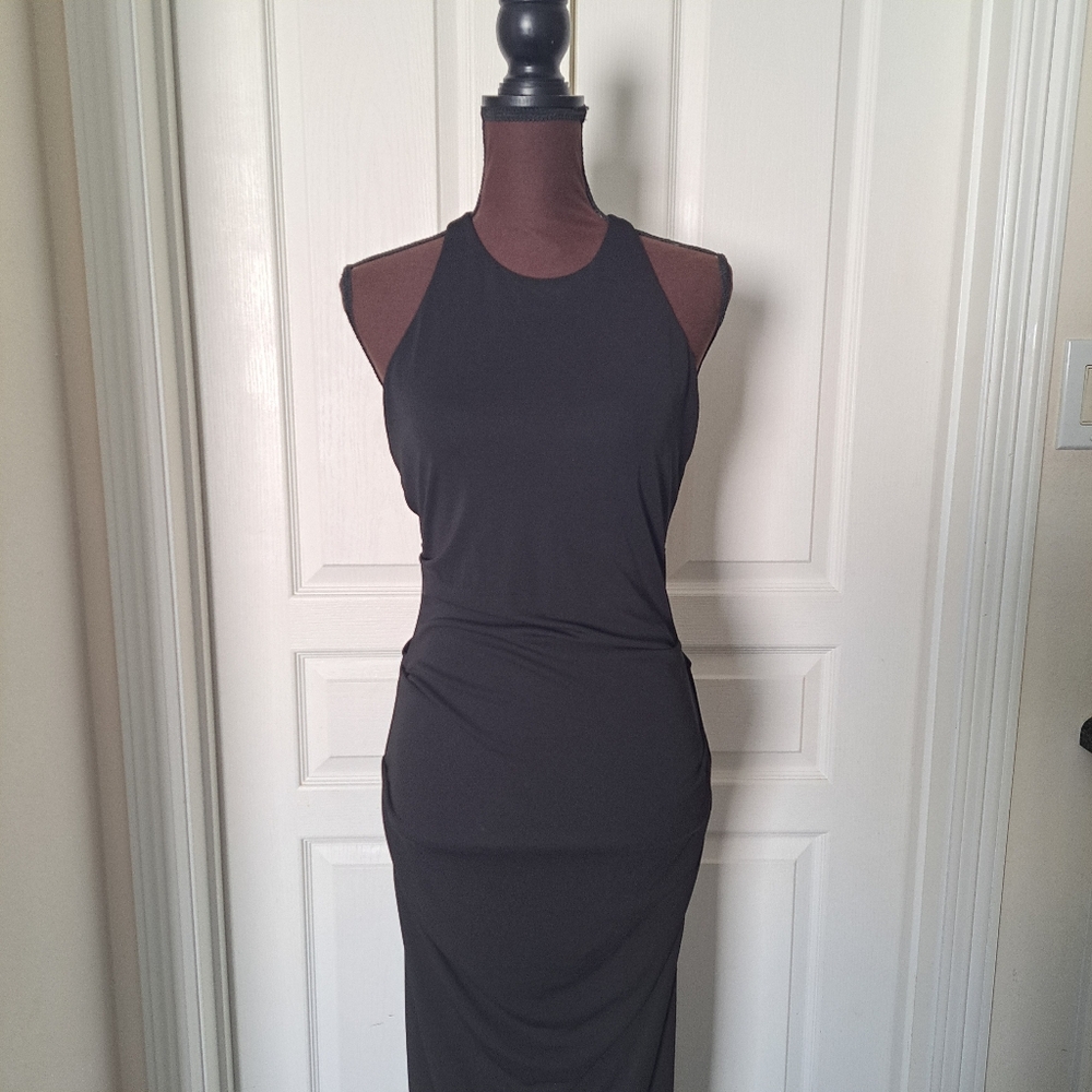Nicole Miller Collection Black Cross Back Dress Size 6